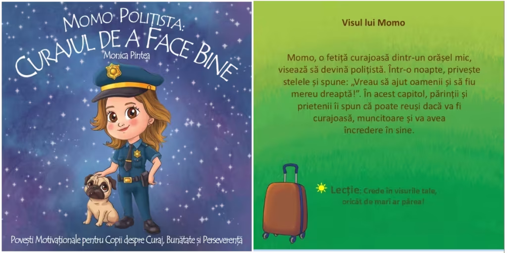 O carte despre curaj și bunătate, pentru cei mici: lansarea „Momo Polițista” la Oradea